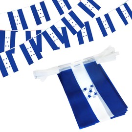 Anley Honduras String Flag Pennant Flags, Patriotic Events 15th of September Honduran Independence Day Decoration Sports Bars - 33 Feet 38 Flags