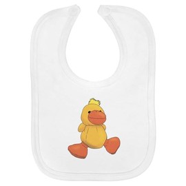 Azeeda 'Duck Plush Toy' Soft Cotton Baby Bib (BI00053667)