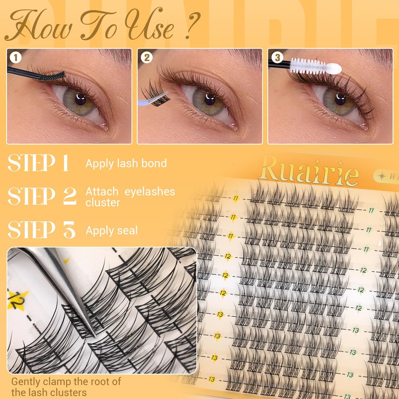 Natural Lash Clusters Manga Cluster Eyelash Extensions 180PCS Wispy Eyelash