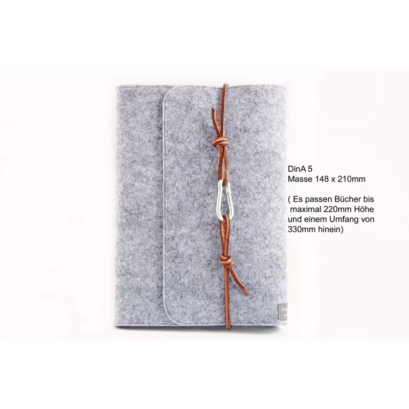 Calendar Cover Notebook A5 Grey Felt Cover Calendar Cover Leather