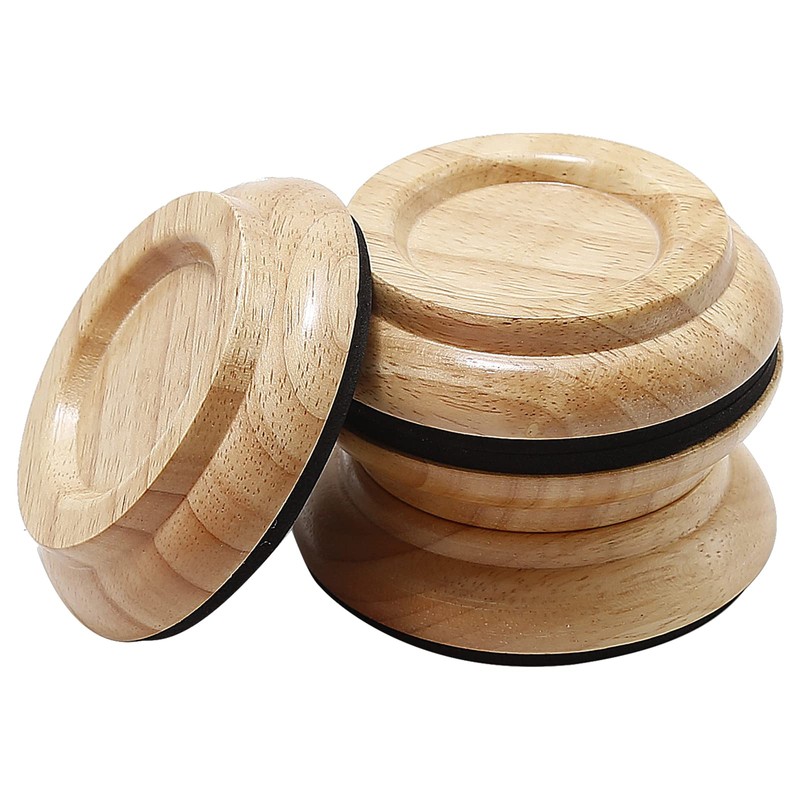 4pcs Hardwood Upright Piano Caster Cups Set of Oak Furniture