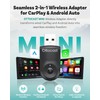 OTTOCAST Mini 2025 2-in-1 Wireless CarPlay/Android Auto Adapter, 5GHz WiFi,