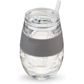 HOST Set of 4 Reusable Plastic Straws for Wine Freeze Cooling Cups, Vacuum Insulated Tumblers, Travel Mugs, Stemless Wine Tumblers, Clear