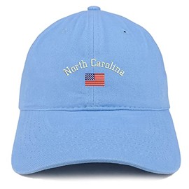 Trendy Apparel Shop North Carolina USA Flag Low Profile Soft Cotton Baseball Cap - Carolina Blue