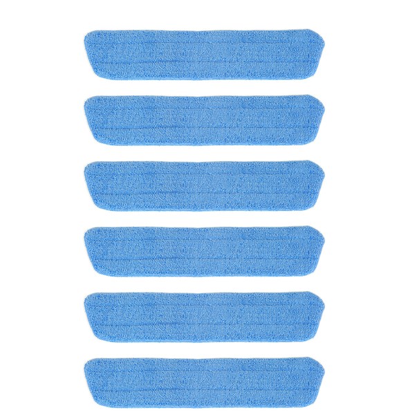 6 Blue Microfiber Wet Mop Pads Refill Fits Starfiber, Bona, Libman, Scoth-brite