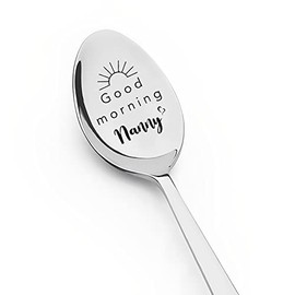 Good Morning Nanny Spoon for Nana Mothers Day Gifts for Grandma Grandmother from Granddaughter Grandson to Nana Birthday Christmas Gifts for Granny Nanny Spoons Gifts for Mimi Gigi