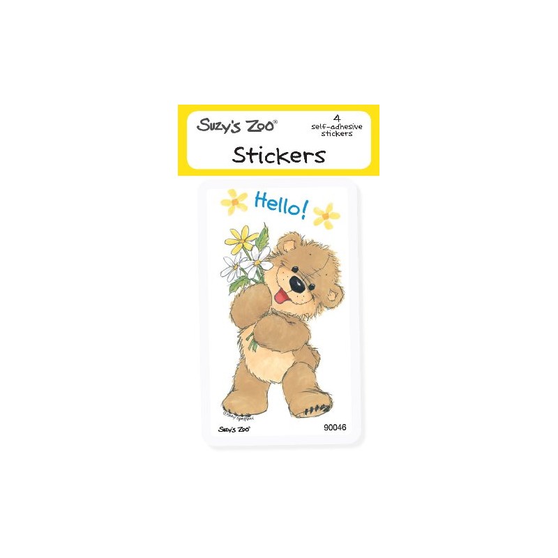 Suzy's Zoo Stickers 4-pack, "Hello! Bear" 10127