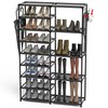 CSXGBAB Tall Garage Shoe Rack Large Capacity,Two Rows Versatile Hooks