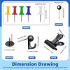 Glarks 310 Pieces 5 Styles Black Push Pins Set, Thumb
