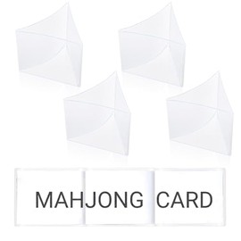 4 Pcs Mahjong Card Holder, Clear Frosted Mahjong Card Protector Cover Holder Size(6 1/8”x4 3/4”) Compatible with Mahjong Cards, Plastic Card Holder Mahjong Accessories