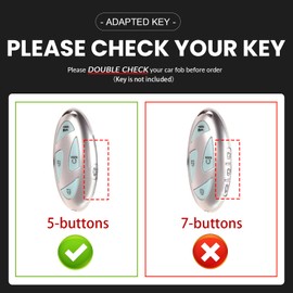 OLLEN Genuine Leather Key Fob Cover, Fit for Hyundai Ioniq 6 Grandeur GN7 2023 2024 2025~, for Sonata Elantra Kona Santa Fe Tucson 2024 2025~, Leather Smart Remote Key Protector, (5 Buttons, Brown)