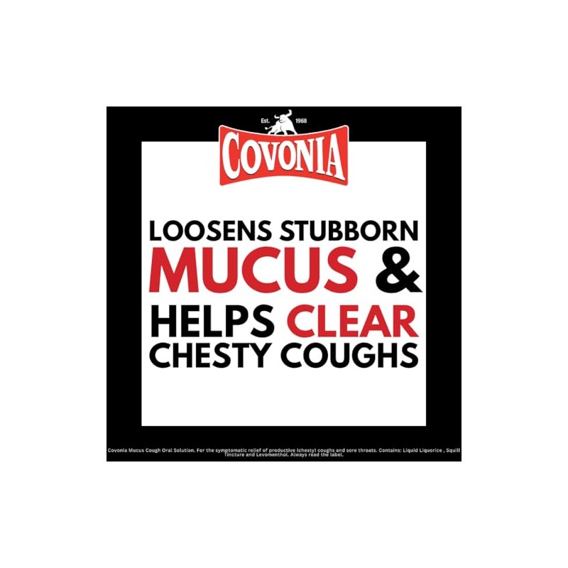 Covonia Mucus Cough Oral Solution, Loosens Chesty Coughs, 300ml