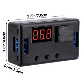 DROK 12V Timer Relay 2pcs, LED Display 4-Mode On-Off Automotive Time Delay Relay, Electric Delay Timer Switch 0.1s to 999min