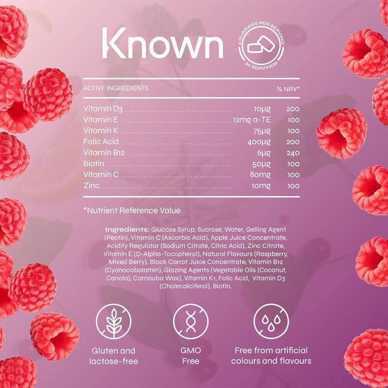 Known Pregnancy Support Multivitamin Gummies – 400µg Folic Acid –