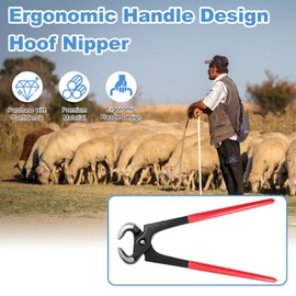 Grngven 10 Inches Hoof Nipper, Farrier Tool Hoof Trimmers Goat Hoof Trimming Shears Nail Clippers for Horse Donkey Cow Goat Animal Hooves
