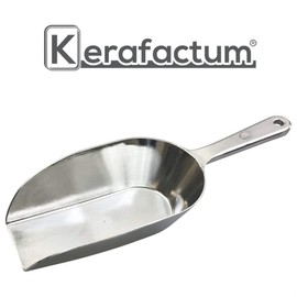 Kerafactum Handy shovel large flour scoop, sack shovel, food scoop, food scoop, flour, sugar shovel, made of cast metal, rust-proof, 21 cm, glossy design, 110 ml