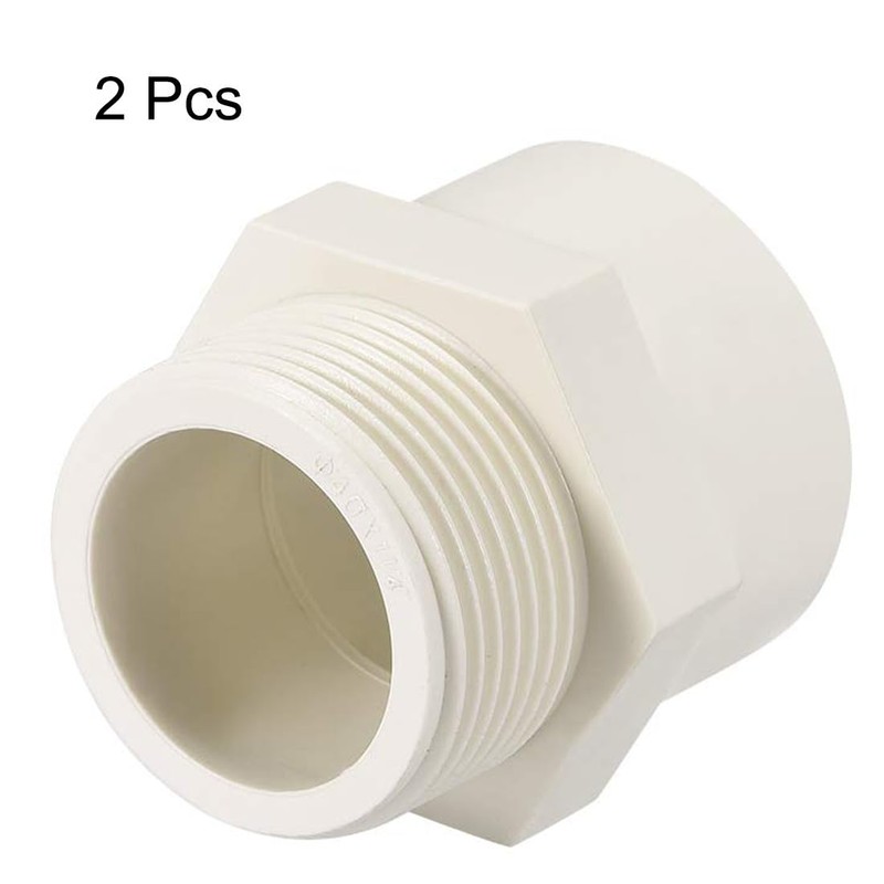 TOP-VIGOR 2Pcs PVC Pipe Fitting, 40mm Slip X G1-1/4 Male