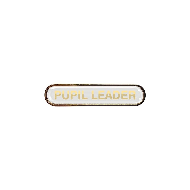 Capricornone Pupil Leader White Gel Domed School Bar Badge