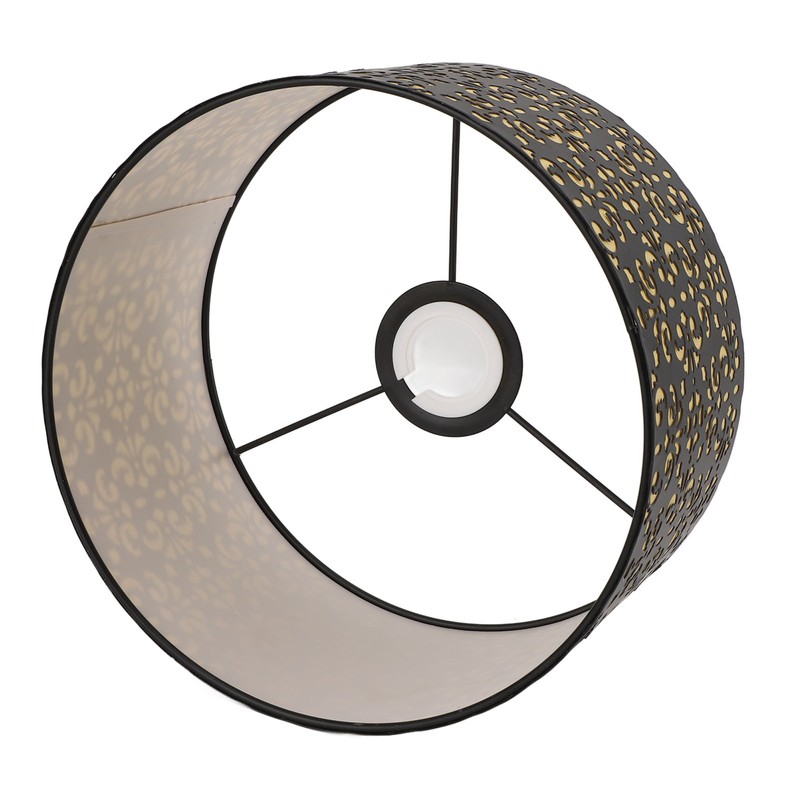 Metal Barrel Lampshade Hollow Exquisite Wrought Iron Lamp Shade with