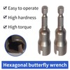2 pcs Wing Nut Driver Set,Butterfly Hole Socket Wrench For