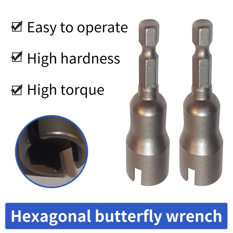2 pcs Wing Nut Driver Set,Butterfly Hole Socket Wrench For
