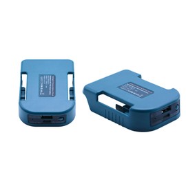 2 Packs USB Charger Adapter for Makita 18V Battery with USB Port and Type-C Fast Charging Port Battery Holder for Mounting on Work Belt