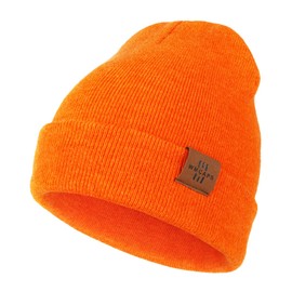 Wmcaps Children's Boys Warm Soft Winter Hats for Girls Toddler Baby Double Layer Knitted Hat Children, Balsam Orange