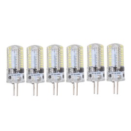 6Pcs GY6.35 LED Bulbs 5W AC 12V Warm White 2700 to 3000K White 6000 to 6500K 500LM 72LED Light Bulbs for Home Office Pure White