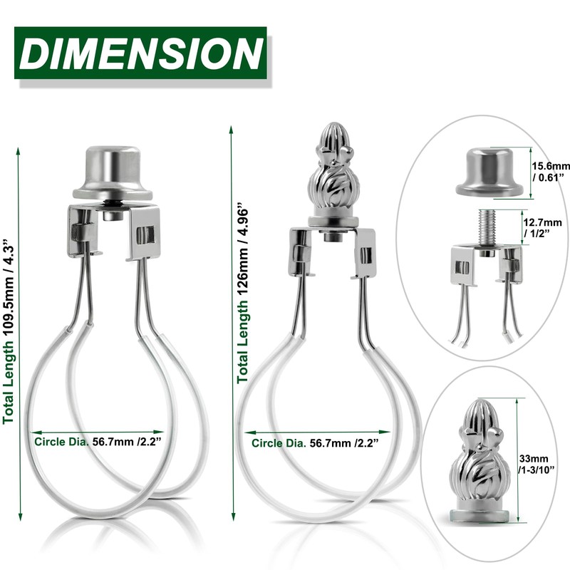 Lamp Shade Light Bulb Clip Adapter,Lamp Shade Holder with Cap