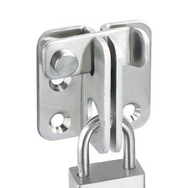 SAYAYO EMS3001-W Stainless Steel Door Bolt Small Lockable with Padlock Hole Latch White for Gate, Window, Fence, Open Left