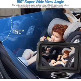 BRS Baby Car Monitor with Night Vision – HD 1080P Rear or Front Facing – Secure Baby Backseat Camera with 4.3” Display, Easy Install, for Newborns & Toddlers- Infant Car Camera