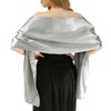 LANSITINA Women's Solid Color Satin Shawl Wraps for Evening Dress/Wedding