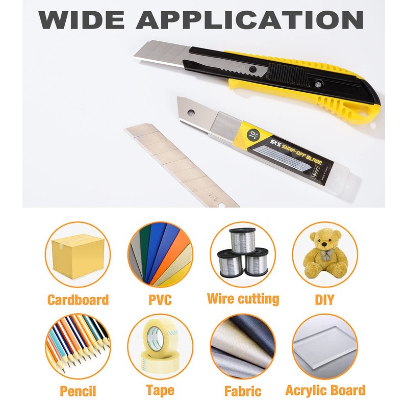 DOWELL 18mm Snap Off Blades SK5 Utility Knife Retractable Blades