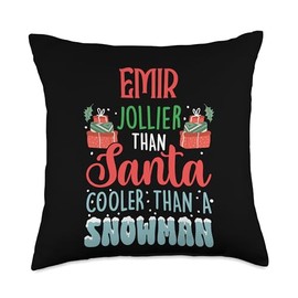 Ice Cold Charisma Christmas Holiday Heat Emir Jollier Than Santa Cooler Than Snowman Frosty Throw Pillow, 18x18, Multicolor