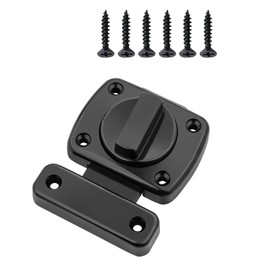(1pc) Double Sided Rotating Sliding Bolt Lock Suitable for Doors Such as Wooden Fences/Toilets/bathrooms/Indoor Doors/pet Houses/Chicken coops etc. (Black)