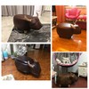 OLizee Decorative Buffalo Ottoman Footstool Cute Animal Upholstered Stool for