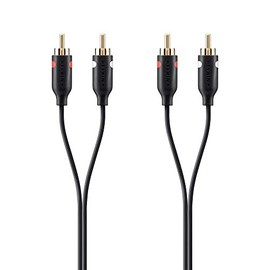 Belkin – with 2 Inputs and 2 RCA Audio Cables, Gold Plated Connectors – 2 m – black.