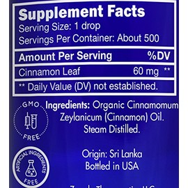 Zongle Therapeutics Organic, Cinnamon Essential Oil, Food Grade, for Candy, Cooking, Baking C 100% Pure, Edible, Cinnamon, Leaf, Oil, by Zongle Therapeutics, 1 OZ
