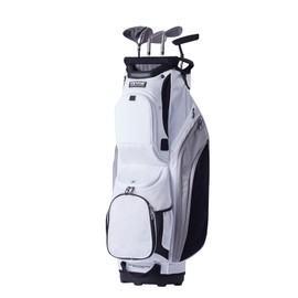 VEVOR Golf Cart Bag with 14 Way Organizer Divider Top, Premium Cart Bag with Stand, Durable Golf Bags with Handles & Dust Cover & Detachable Dual Strap for Men & Women (White, 10 Pockets)