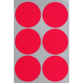 Royal Green Sticker Label Bulks for Inventory and Labeling in Neon Red (2 inch) 50mm - 300 Pack