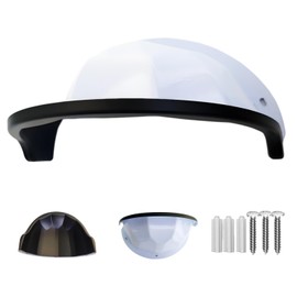 SamIdea Sun Rain Shade Cover Outdoor, CCTV Security Camera Top Case Shield Protective Roof for CCTV Surveillance Camera Hikvision/Nest/Ring/Arlo/Dome/Bullet/Bell (Hemisphere White Black)