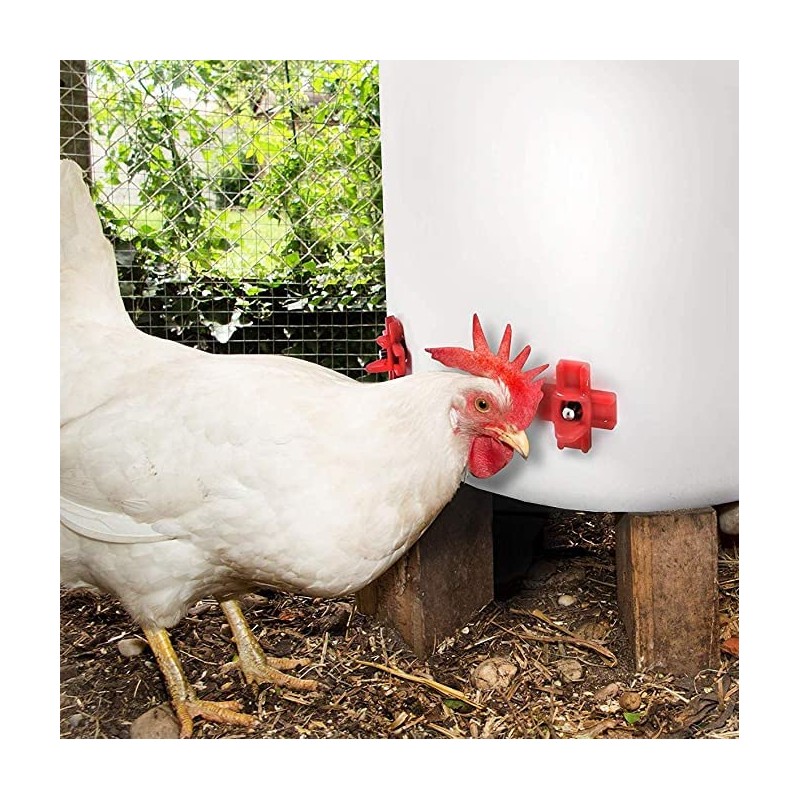 MEWTOGO 20 Pack Horizontal Chicken Nipples Waterer - Automatic Chicken