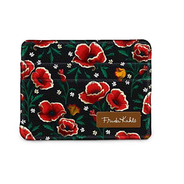Monarque RFID Slim Wallet Signature Collection (Frida Kahlo Poppies)