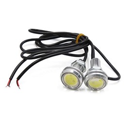 uxcell 2pcs 23mm White LED Daytime Running DRL Light Backup Lamp Bulb for Car