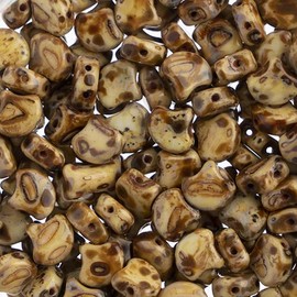 John Bead - abalorio de hoja de ginko checo mate, 50 gramos, 7,5 mm, travertino oscuro, Picassio, para hacer joyas, collares, pulseras