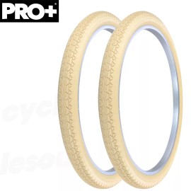 PRO+ BICYCLE TIRES 26" x 2.125" ALL CREAM DIAMOND TREAD  BEACH CRUISER