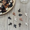 HAOBIN 80 Pieces Wooden Cross Pendants Wooden Cross Beads Cross