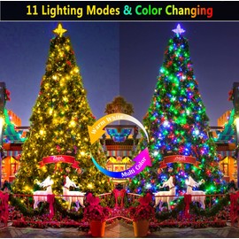 KNONEW 403FT 1000 LED Christmas Lights Color Changing Outdoor String Lights with 11 Modes & Timer Fairy Light Plug in Waterproof Fairy Lights for Xmas Yard Tree Wedding Party(Warm White to Multicolor)