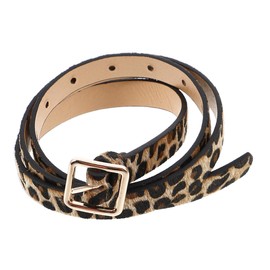 CinturóN De Mujer Leopardo Pu Ajustable, CinturóN De Moda Para Pantalones Y Faldas, Accesorio De Estilo Casual Con Hebilla Cuadrada