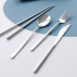 (10x10) Fork and Knife 1-Person Set Casual Cutlery Silver 4p / (텐바이텐)포크나이프 1인세트 캐쥬얼커트러리 실버 4p